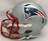 Mac Jones Autographed New England Patriots Full Size Speed Replica Helmet Beckett BAS QR #BH52441