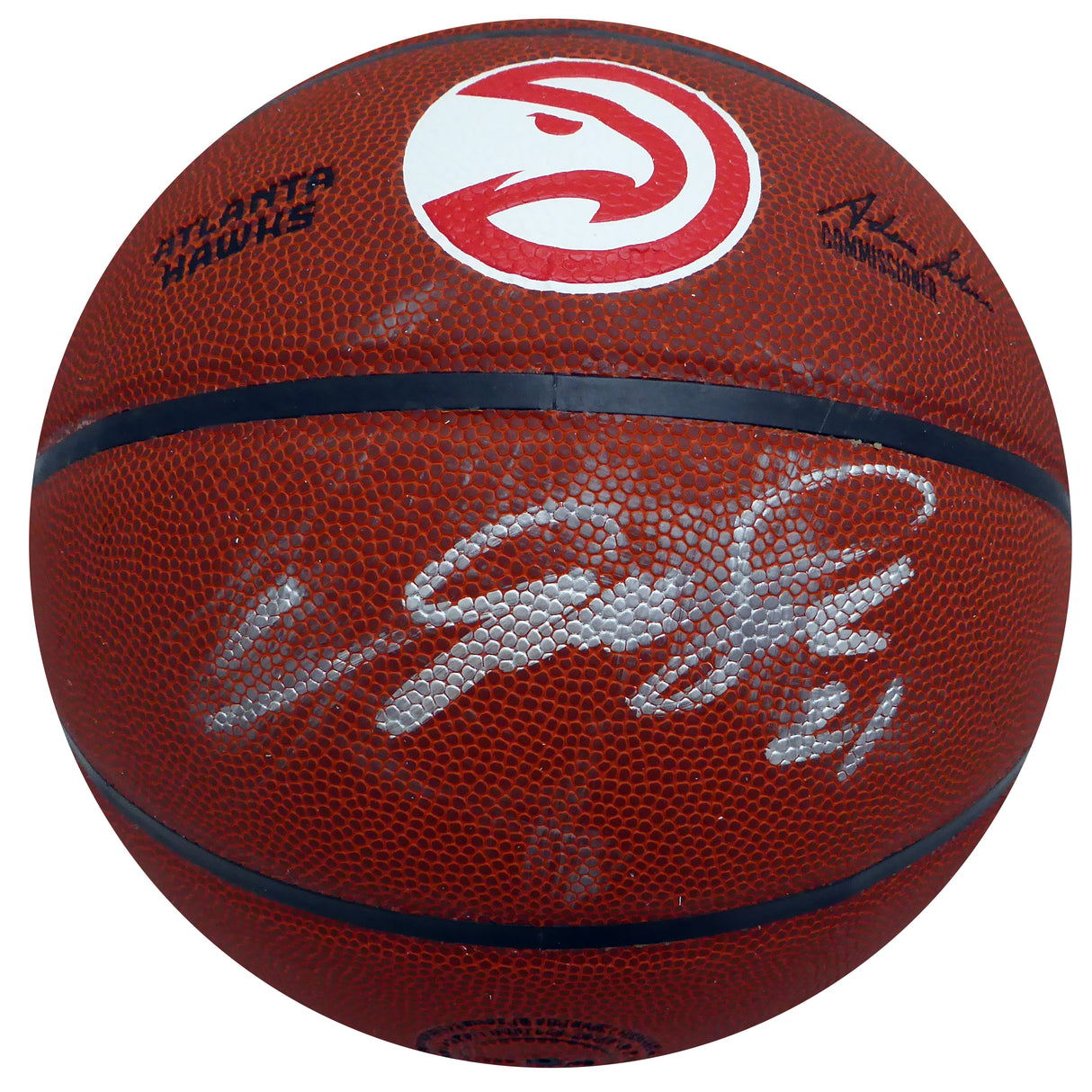 Dominique Wilkins Autographed Atlanta Hawks Logo Basketball (Smudged) Beckett BAS QR #WW44508