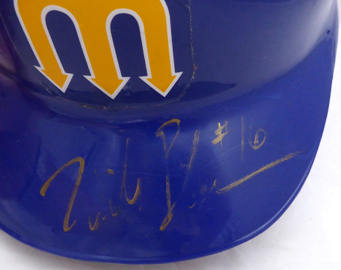 Mike Blowers Autographed Game Used Batting Helmet Seattle Mariners 1997 ABC size 7 1/8 Beckett BAS QR #BH26906