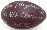 Jim Taylor Autographed NFL Leather Football Green Bay Packers "4X NFL Champ, HOF 76, 1962 MVP" PSA/DNA #AC17254