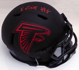 Kyle Pitts Autographed Atlanta Falcons Eclipse Black Speed Mini Helmet Beckett BAS QR #WL88312