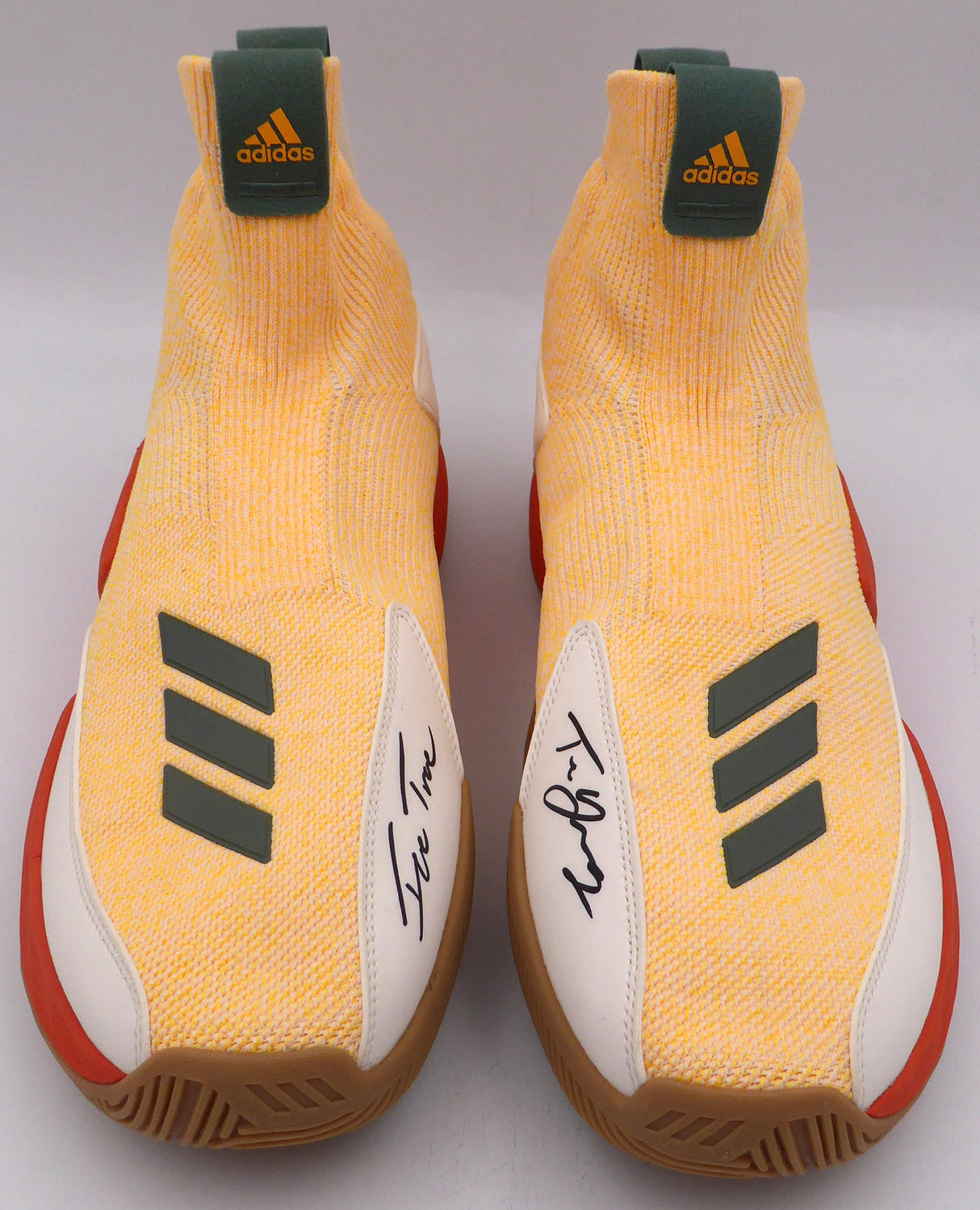 Trae Young Autographed Peach Adidas Shoes "Ice Trae" Atlanta Hawks Light Strike Size 12 Beckett BAS QR #WY53981