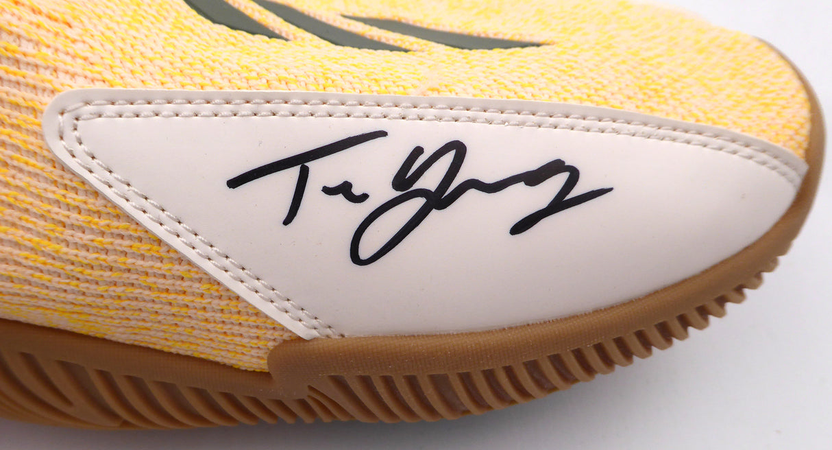Trae Young Autographed Peach Adidas Shoes "Ice Trae" Atlanta Hawks Light Strike Size 12 Beckett BAS QR #WY53981