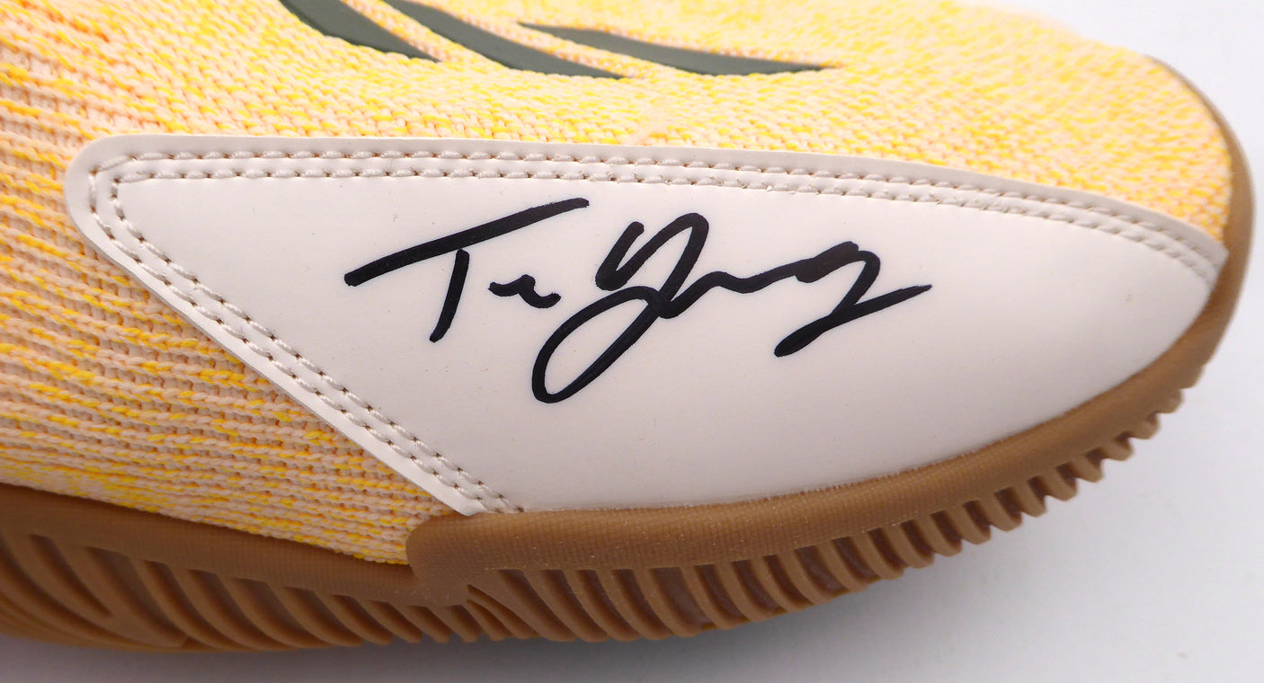 Trae Young Autographed Peach Adidas Shoes "Ice Trae" Atlanta Hawks Light Strike Size 12 Beckett BAS QR #WY53981