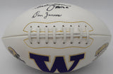 Don James & Warren Moon Autographed Football Washington Huskies "HOF 06" Beckett BAS QR #BS30054