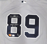 New York Yankees Jasson Dominguez Autographed Gray Nike Jersey LE #8/23 "MLB Debut 9-1-23" Fanatics Holo #BB14107301