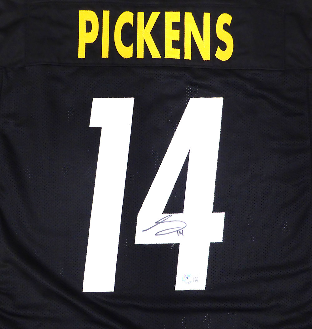 Pittsburgh Steelers George Pickens Autographed Black Custom Jersey Beckett BAS QR #BN16666