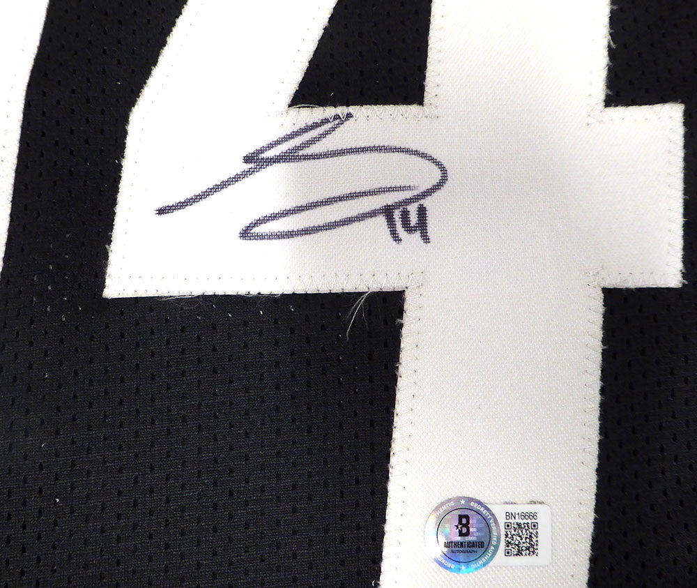 Pittsburgh Steelers George Pickens Autographed Black Custom Jersey Beckett BAS QR #BN16666