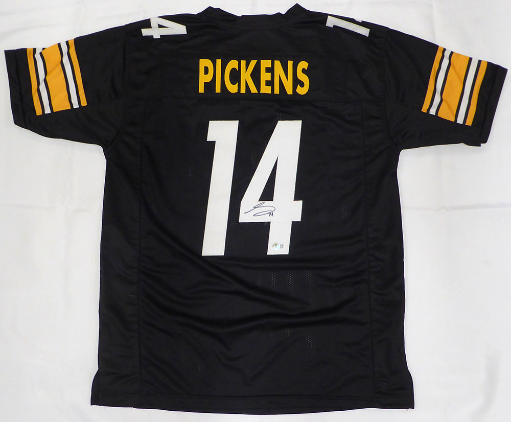 Pittsburgh Steelers George Pickens Autographed Black Custom Jersey Beckett BAS QR #BN16666
