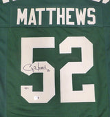 Green Bay Packers Clay Matthews Autographed Green Custom Jersey Beckett BAS QR #BU86929