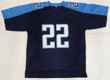 Tennessee Titans Derrick Henry Autographed Blue Custom Jersey Beckett BAS QR #W173087