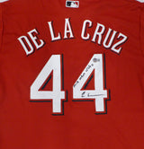 Cincinnati Reds Elly De La Cruz Autographed Red Nike Jersey "MLB Debut 6/6/23" Beckett BAS QR #W710326