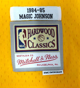 Los Angeles Lakers Magic Johnson Autographed Yellow Mitchell & Ness Jersey Beckett BAS QR #4W062357