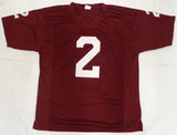 Texas A&M Aggies Johnny Manziel Autographed Red Custom Jersey "Johnny F'ckin Football" JSA #WA390607