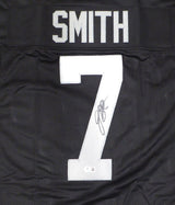 Las Vegas Raiders Geno Smith Autographed Black Custom Jersey Beckett BAS QR #2W939521