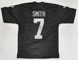 Las Vegas Raiders Geno Smith Autographed Black Custom Jersey Beckett BAS QR #2W939521