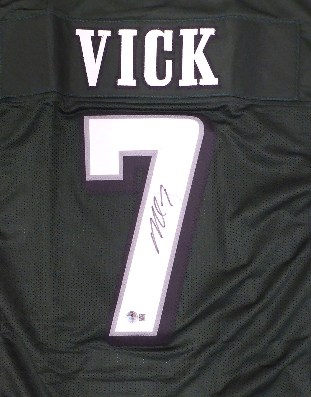 Philadelphia Eagles Michael Vick Autographed Green Custom Jersey Beckett BAS QR #3W063589