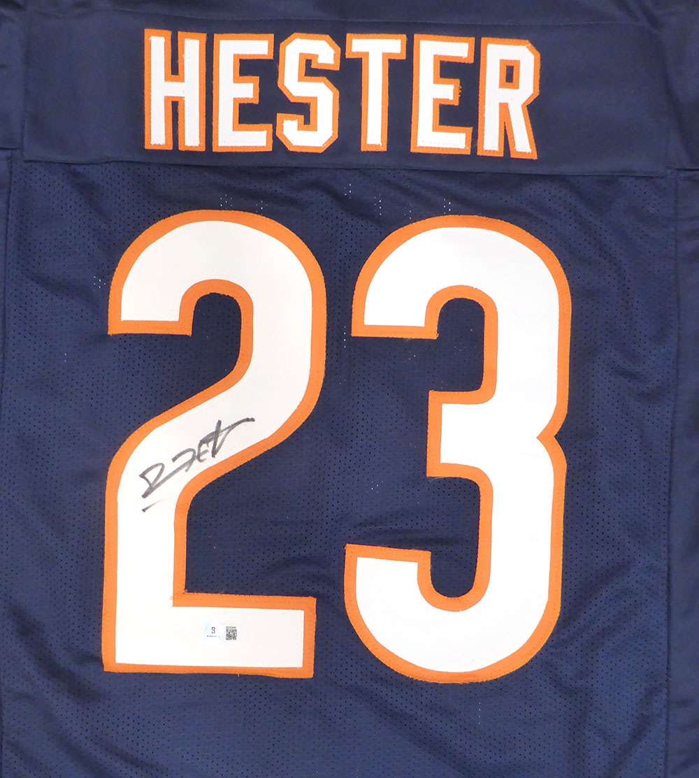Chicago Bears Devin Hester Autographed Blue Custom Jersey Beckett BAS QR #BS43445