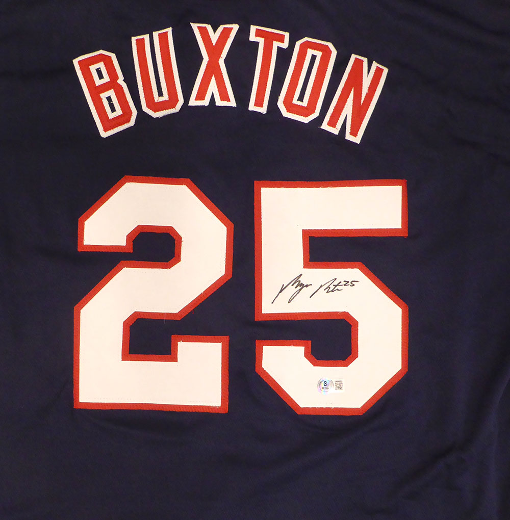 Minnesota Twins Byron Buxton Autographed Blue Custom Jersey Beckett BAS QR #1W668593