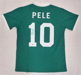 New York Cosmos Pele Autographed Green Custom Jersey Beckett BAS #X87619