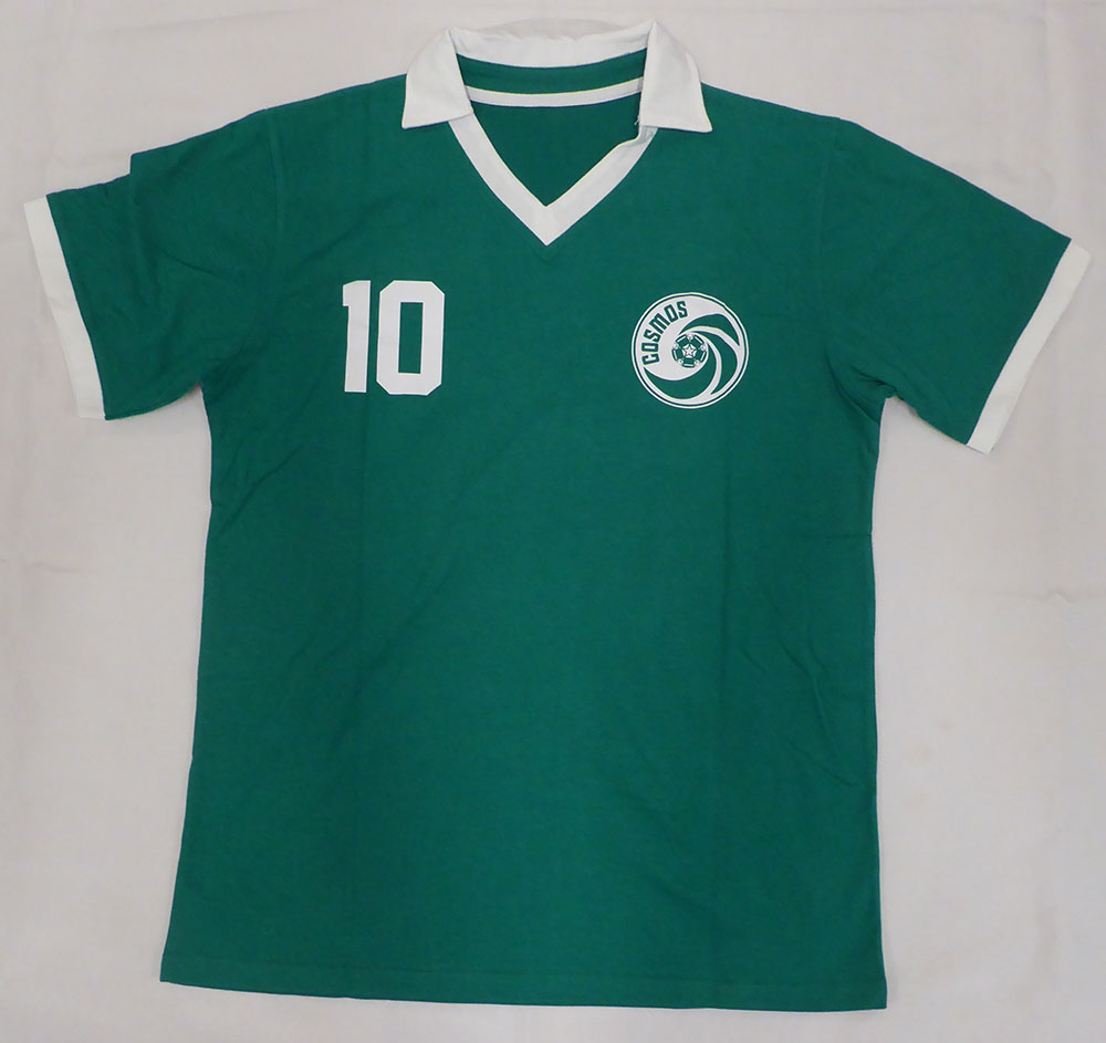New York Cosmos Pele Autographed Green Custom Jersey Beckett BAS #X87619