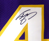 Los Angeles Lakers Shaquille "Shaq" O'Neal Autographed Purple Custom Jersey (Misspelled) JSA #WP304649