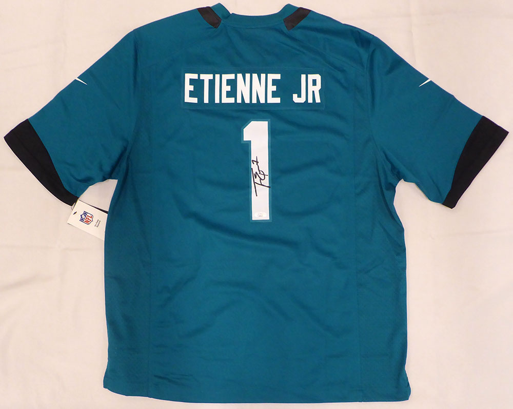 Jacksonville Jaguars Travis Etienne Autographed Teal Nike Jersey JSA #AU30110