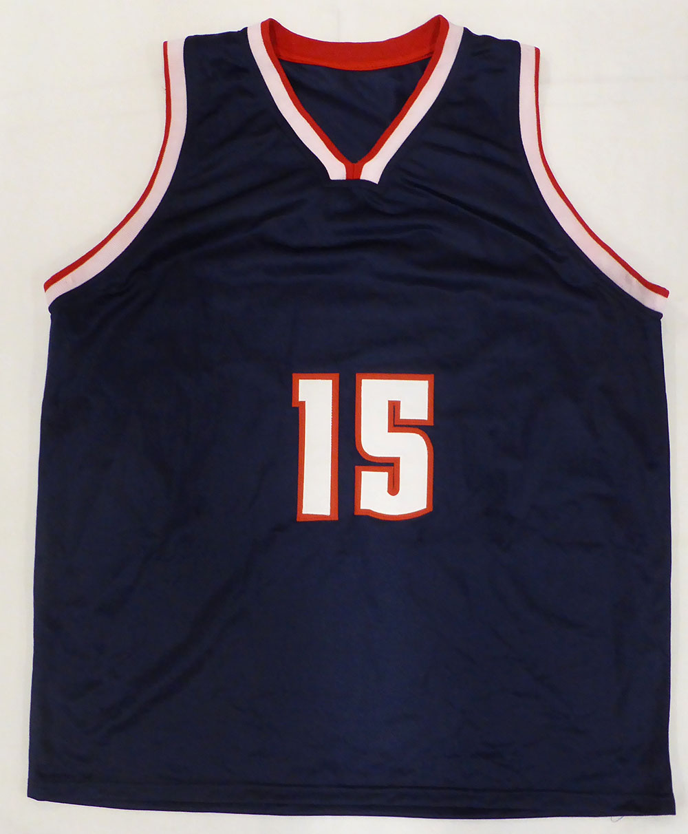 Denver Nuggets Nikola Jokic Autographed Blue Custom Jersey (CUT) Beckett BAS QR #BJ04242