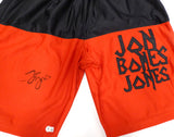 Jon Jones Autographed Red Custom Trunks Beckett BAS QR #WJ76709