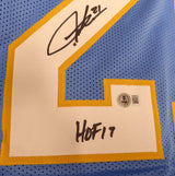 San Diego Chargers LaDainian Tomlinson Autographed Powder Blue Custom Jersey "HOF 17" Beckett BAS QR #1W895016