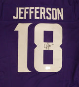 Minnesota Vikings Justin Jefferson Autographed Purple Nike Jersey Beckett BAS QR #1W516418