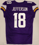 Minnesota Vikings Justin Jefferson Autographed Purple Custom Jersey Beckett BAS QR #1W516680