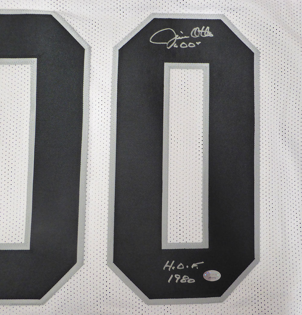 Oakland Raiders Jim Otto Autographed White Custom Jersey "HOF 1980" GTSM Holo SKU #266447