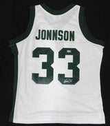 Michigan State Spartans Magic Johnson Autographed White Mitchell & Ness Jersey (Misspelled) Beckett BAS QR #4W062607