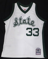 Michigan State Spartans Magic Johnson Autographed White Mitchell & Ness Jersey (Misspelled) Beckett BAS QR #4W062607