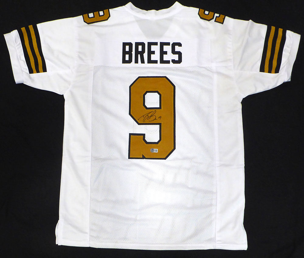 New Orleans Saints Drew Brees Autographed White Custom Jersey Beckett BAS QR #1W519438