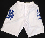 Jon Jones Autographed White Custom MMA Trunks Beckett BAS QR #WJ76305
