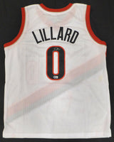 Portland Trail Blazers Damian Lillard Autographed White Custom Jersey Beckett BAS QR #BR50378