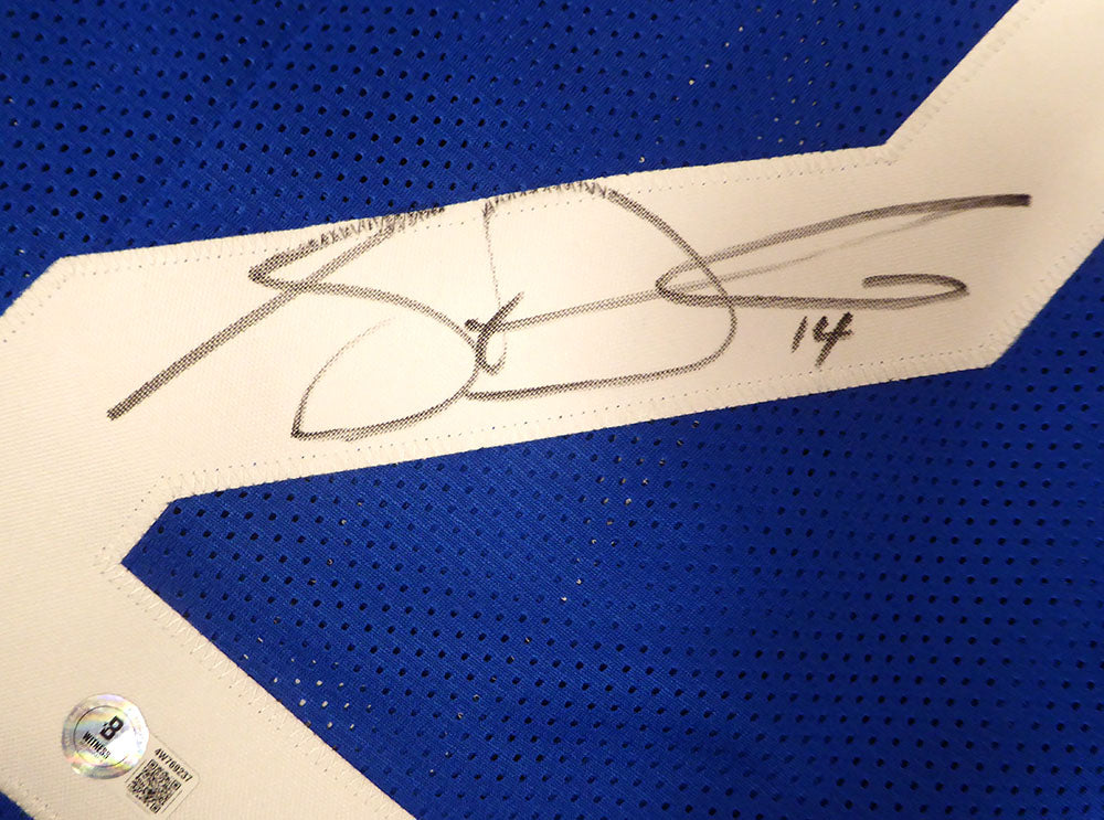 Seattle Seahawks Sam Darnold Autographed Blue Jersey SB LX Champions Beckett BAS QR #4W769237