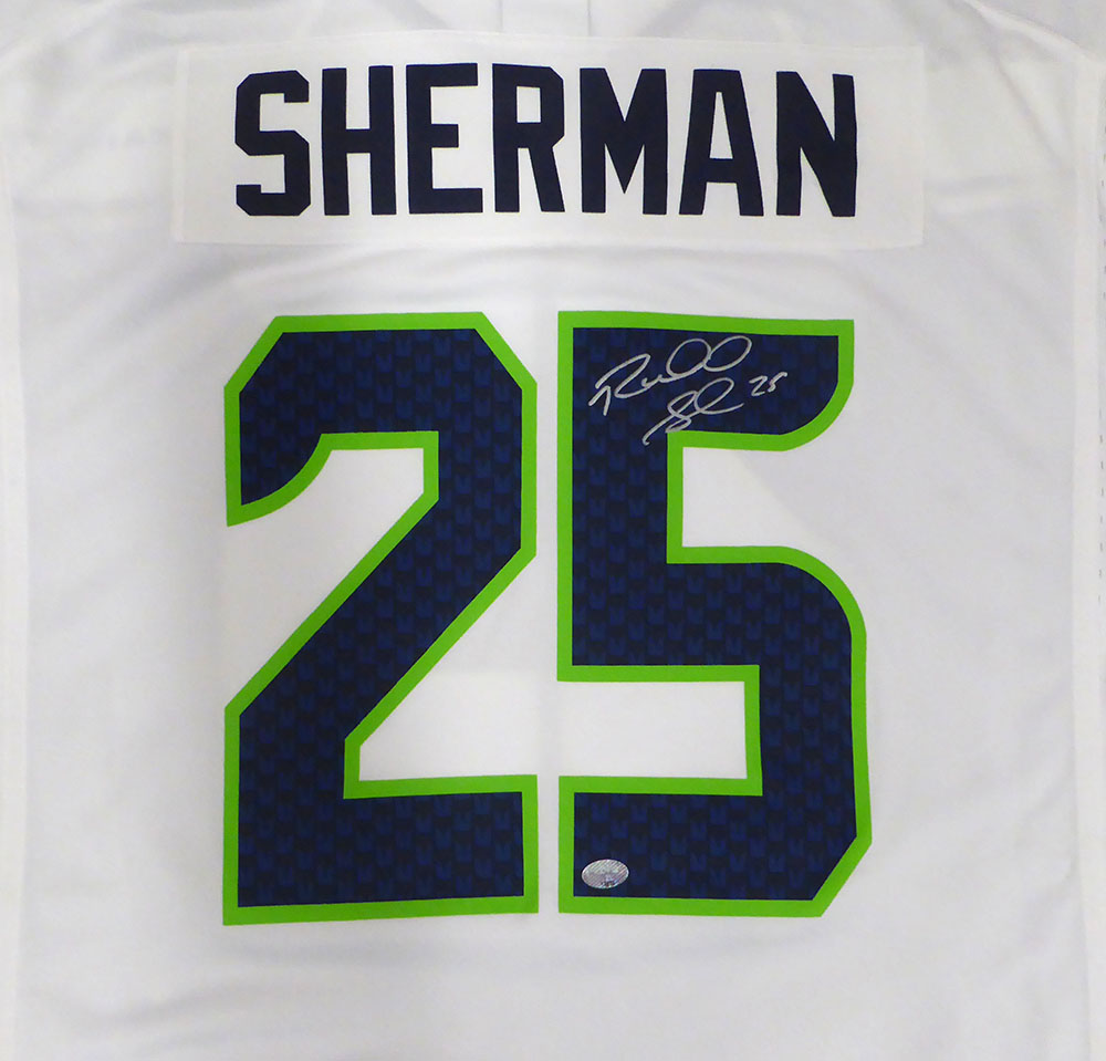 Seattle Seahawks Richard Sherman Autographed White Nike Jersey RS Holo #13473