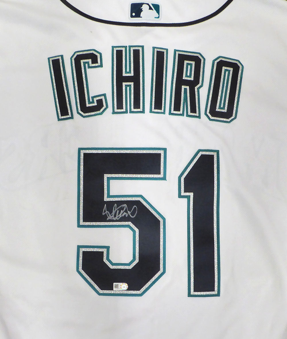 Seattle Mariners Ichiro Suzuki Autographed White Authentic Majestic Jersey MLB Holo #JD345231