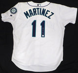 Seattle Mariners Edgar Martinez Autographed White Authentic Russell Jersey MLB Holo #M00214801