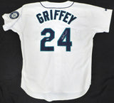 Seattle Mariners Ken Griffey Jr. Autographed White Authentic Russell Jersey UDA Holo #BAF95495