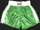 Joe Frazier Autographed Green Everlast Boxing Trunks "Smokin" Beckett BAS QR #BU86957