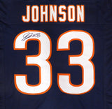 Chicago Bears Jaylon Johnson Autographed Blue Jersey Beckett BAS QR #BN16475