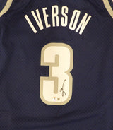 Georgetown Bulldogs Allen Iverson Autographed Blue Authentic Mitchell & Ness Jersey Beckett BAS QR #3W343403