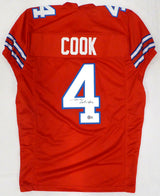 Buffalo Bills James Cook Autographed Red Jersey Beckett BAS QR #BL53047