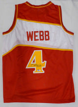 Atlanta Hawks Spud Webb Autographed Red Jersey Beckett BAS QR #BL49434