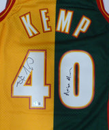 Seattle Supersonics Shawn Kemp Autographed Green Authentic Mitchell & Ness Jersey "Reign Man" Beckett BAS QR #4W199988