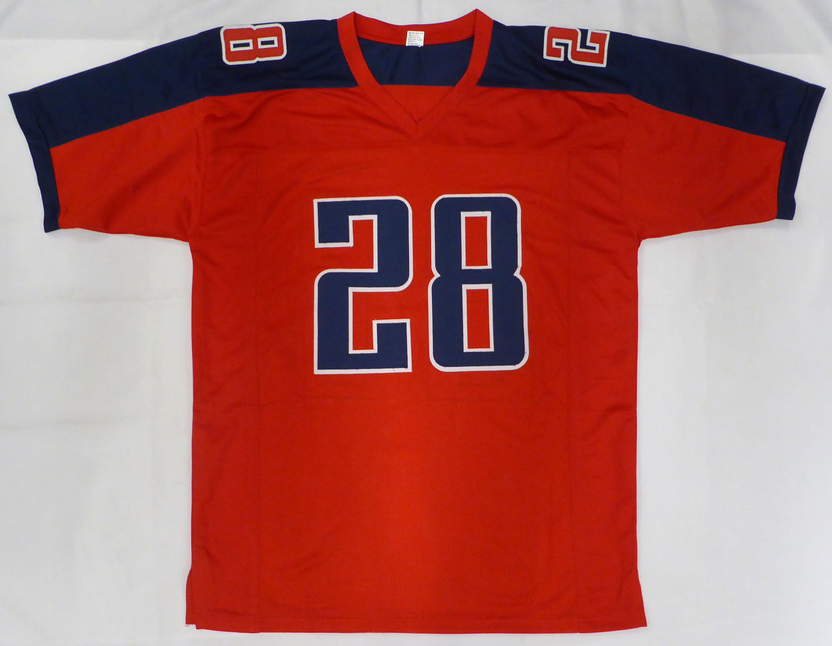 Tennessee Titans Chris Johnson Autographed Red Jersey JSA #WIT699597